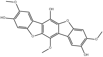 3,8,12-Trimethoxybenzo[1,2-b:4,5-b']bisbenzofuran-2,6,9-triol 结构式
