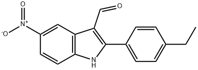 1H-Indole-3-carboxaldehyde,2-(4-ethylphenyl)-5-nitro-(9CI) 结构式