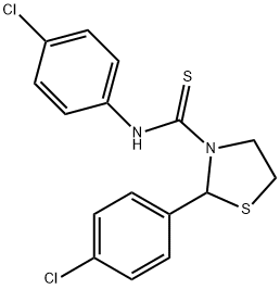 3-Thiazolidinecarbothioamide,N,2-bis(4-chlorophenyl)-(9CI) 结构式