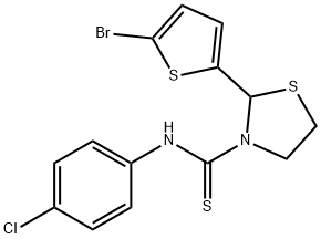 3-Thiazolidinecarbothioamide,2-(5-bromo-2-thienyl)-N-(4-chlorophenyl)-(9CI) 结构式