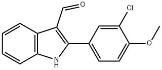 1H-Indole-3-carboxaldehyde,2-(3-chloro-4-methoxyphenyl)-(9CI) 结构式