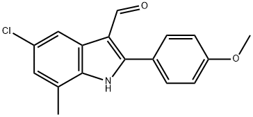 1H-Indole-3-carboxaldehyde,5-chloro-2-(4-methoxyphenyl)-7-methyl-(9CI) 结构式