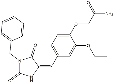 2-{4-[(1-benzyl-2,5-dioxo-4-imidazolidinylidene)methyl]-2-ethoxyphenoxy}acetamide 结构式