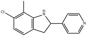 1H-Indole,6-chloro-2,3-dihydro-7-methyl-2-(4-pyridinyl)-(9CI) 结构式