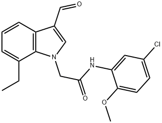 1H-Indole-1-acetamide,N-(5-chloro-2-methoxyphenyl)-7-ethyl-3-formyl-(9CI) 结构式