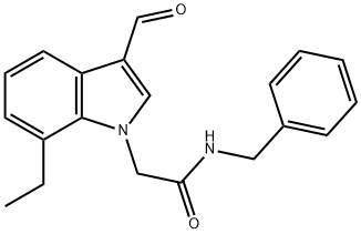 1H-Indole-1-acetamide,7-ethyl-3-formyl-N-(phenylmethyl)-(9CI) 结构式