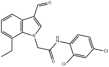 1H-Indole-1-acetamide,N-(2,4-dichlorophenyl)-7-ethyl-3-formyl-(9CI) 结构式
