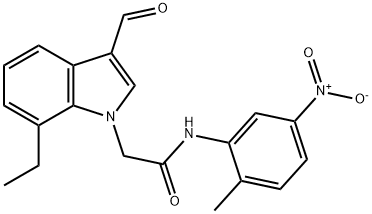 1H-Indole-1-acetamide,7-ethyl-3-formyl-N-(2-methyl-5-nitrophenyl)-(9CI) 结构式