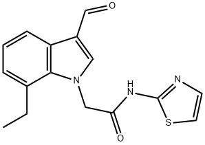 1H-Indole-1-acetamide,7-ethyl-3-formyl-N-2-thiazolyl-(9CI) 结构式