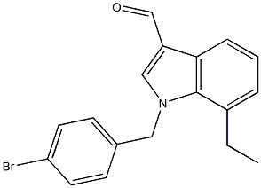 1H-Indole-3-carboxaldehyde,1-[(4-bromophenyl)methyl]-7-ethyl-(9CI) 结构式