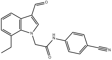 1H-Indole-1-acetamide,N-(4-cyanophenyl)-7-ethyl-3-formyl-(9CI) 结构式