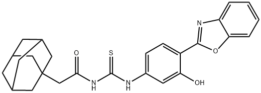 Tricyclo[3.3.1.13,7]decane-1-acetamide, N-[[[4-(2-benzoxazolyl)-3-hydroxyphenyl]amino]thioxomethyl]- (9CI) 结构式
