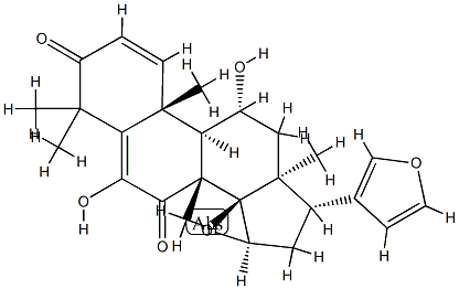(13α,17α)-14β,15β:21,23-Diepoxy-6,11α-dihydroxy-4,4,8-trimethyl-24-norchola-1,5,20,22-tetrene-3,7-dione 结构式