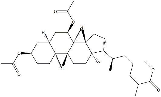 3α,7α-Bis(acetyloxy)-5β-cholestan-26-oic acid methyl ester 结构式