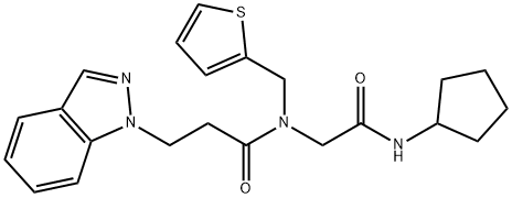 1H-Indazole-1-propanamide,N-[2-(cyclopentylamino)-2-oxoethyl]-N-(2-thienylmethyl)-(9CI) 结构式