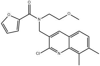 2-Furancarboxamide,N-[(2-chloro-7,8-dimethyl-3-quinolinyl)methyl]-N-(2-methoxyethyl)-(9CI) 结构式