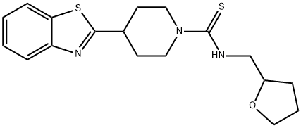 1-Piperidinecarbothioamide,4-(2-benzothiazolyl)-N-[(tetrahydro-2-furanyl)methyl]-(9CI) 结构式