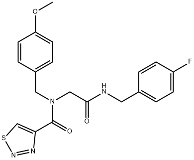 1,2,3-Thiadiazole-4-carboxamide,N-[2-[[(4-fluorophenyl)methyl]amino]-2-oxoethyl]-N-[(4-methoxyphenyl)methyl]-(9CI) 结构式