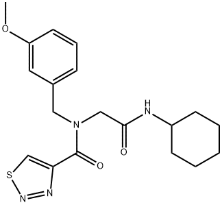 1,2,3-Thiadiazole-4-carboxamide,N-[2-(cyclohexylamino)-2-oxoethyl]-N-[(3-methoxyphenyl)methyl]-(9CI) 结构式