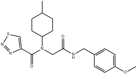 1,2,3-Thiadiazole-4-carboxamide,N-[2-[[(4-methoxyphenyl)methyl]amino]-2-oxoethyl]-N-(4-methylcyclohexyl)-(9CI) 结构式