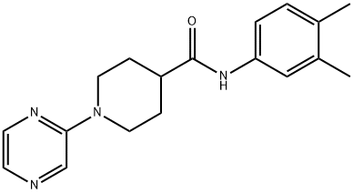 4-Piperidinecarboxamide,N-(3,4-dimethylphenyl)-1-pyrazinyl-(9CI) 结构式