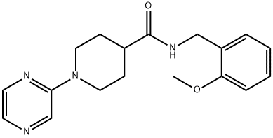 4-Piperidinecarboxamide,N-[(2-methoxyphenyl)methyl]-1-pyrazinyl-(9CI) 结构式