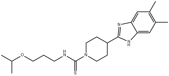 1-Piperidinecarbothioamide,4-(5,6-dimethyl-1H-benzimidazol-2-yl)-N-[3-(1-methylethoxy)propyl]-(9CI) 结构式