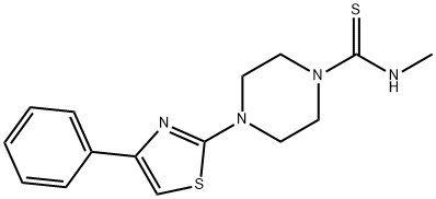 1-Piperazinecarbothioamide,N-methyl-4-(4-phenyl-2-thiazolyl)-(9CI) 结构式