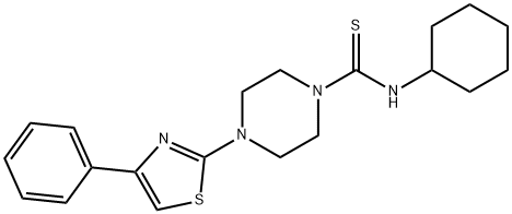 1-Piperazinecarbothioamide,N-cyclohexyl-4-(4-phenyl-2-thiazolyl)-(9CI) 结构式