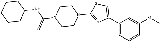 1-Piperazinecarboxamide,N-cyclohexyl-4-[4-(3-methoxyphenyl)-2-thiazolyl]-(9CI) 结构式