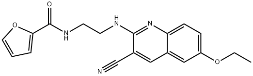 2-Furancarboxamide,N-[2-[(3-cyano-6-ethoxy-2-quinolinyl)amino]ethyl]-(9CI) 结构式