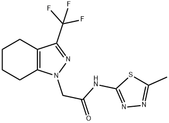 1H-Indazole-1-acetamide,4,5,6,7-tetrahydro-N-(5-methyl-1,3,4-thiadiazol-2-yl)-3-(trifluoromethyl)-(9CI) 结构式