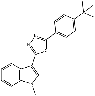 1H-Indole,3-[5-[4-(1,1-dimethylethyl)phenyl]-1,3,4-oxadiazol-2-yl]-1-methyl-(9CI) 结构式