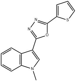 1H-Indole,1-methyl-3-[5-(2-thienyl)-1,3,4-oxadiazol-2-yl]-(9CI) 结构式