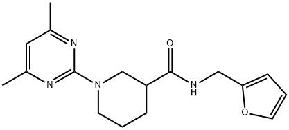3-Piperidinecarboxamide,1-(4,6-dimethyl-2-pyrimidinyl)-N-(2-furanylmethyl)-(9CI) 结构式