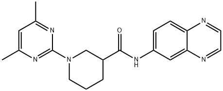 3-Piperidinecarboxamide,1-(4,6-dimethyl-2-pyrimidinyl)-N-6-quinoxalinyl-(9CI) 结构式