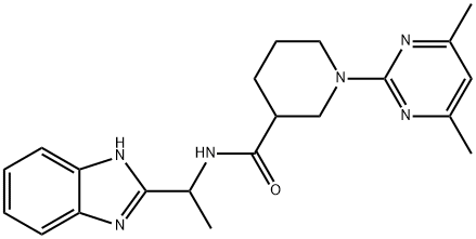 3-Piperidinecarboxamide,N-[1-(1H-benzimidazol-2-yl)ethyl]-1-(4,6-dimethyl-2-pyrimidinyl)-(9CI) 结构式