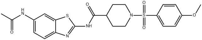 4-Piperidinecarboxamide,N-[6-(acetylamino)-2-benzothiazolyl]-1-[(4-methoxyphenyl)sulfonyl]-(9CI) 结构式