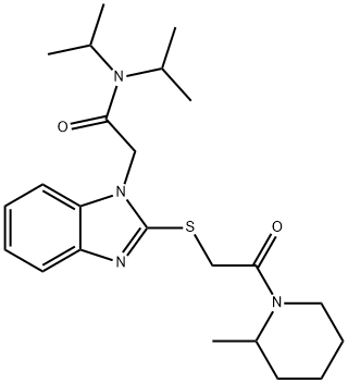 1H-Benzimidazole-1-acetamide,N,N-bis(1-methylethyl)-2-[[2-(2-methyl-1-piperidinyl)-2-oxoethyl]thio]-(9CI) 结构式