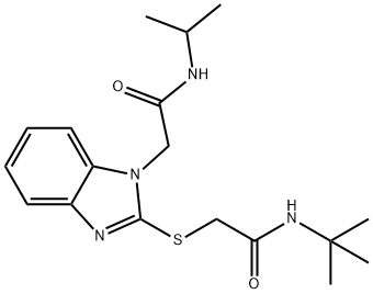 1H-Benzimidazole-1-acetamide,2-[[2-[(1,1-dimethylethyl)amino]-2-oxoethyl]thio]-N-(1-methylethyl)-(9CI) 结构式