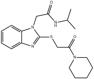1H-Benzimidazole-1-acetamide,N-(1-methylethyl)-2-[[2-oxo-2-(1-piperidinyl)ethyl]thio]-(9CI) 结构式