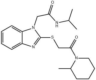 1H-Benzimidazole-1-acetamide,N-(1-methylethyl)-2-[[2-(2-methyl-1-piperidinyl)-2-oxoethyl]thio]-(9CI) 结构式