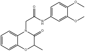 4H-1,4-Benzoxazine-4-acetamide,N-(3,4-dimethoxyphenyl)-2,3-dihydro-2-methyl-3-oxo-(9CI) 结构式