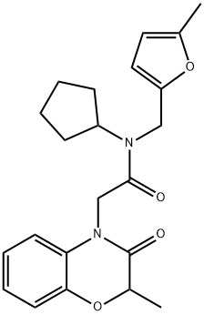 4H-1,4-Benzoxazine-4-acetamide,N-cyclopentyl-2,3-dihydro-2-methyl-N-[(5-methyl-2-furanyl)methyl]-3-oxo-(9CI) 结构式