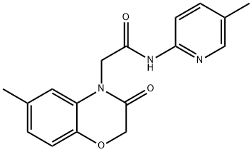 4H-1,4-Benzoxazine-4-acetamide,2,3-dihydro-6-methyl-N-(5-methyl-2-pyridinyl)-3-oxo-(9CI) 结构式