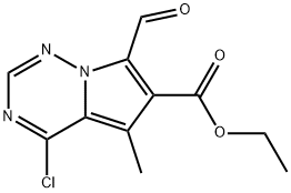 4-chloro-7-forMyl-5-Methylpyrrolo[1,2-f][1,2,4]triazine-6-carboxylate 结构式