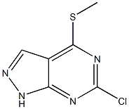 6-chloro-4-methylsulfanyl-1(2)H-pyrazolo[3,4-d]pyrimidine 结构式