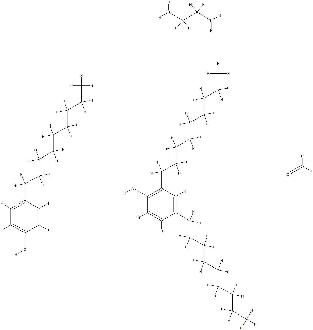 4-壬基酚和2,4-二壬基苯酚、乙二胺和甲醛的聚合物 结构式
