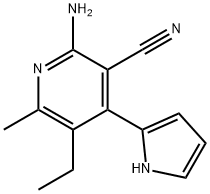 3-Pyridinecarbonitrile,2-amino-5-ethyl-6-methyl-4-(1H-pyrrol-2-yl)-(9CI) 结构式