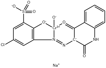 sodium [5-chloro-2-hydroxy-3-[(1,2,3,4-tetrahydro-2,4-dioxoquinolin-3-yl)azo]benzene-1-sulphonato(3-)]hydroxychromate(1-)  结构式